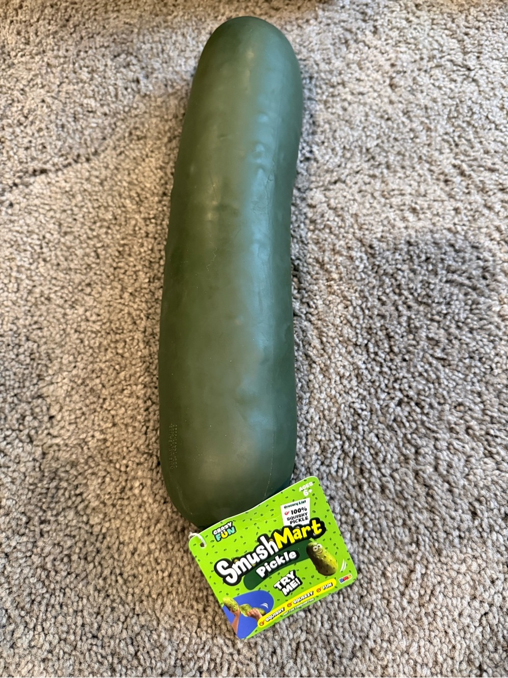 NEW SmushMart Giant Pickle Plush - Dark Green
